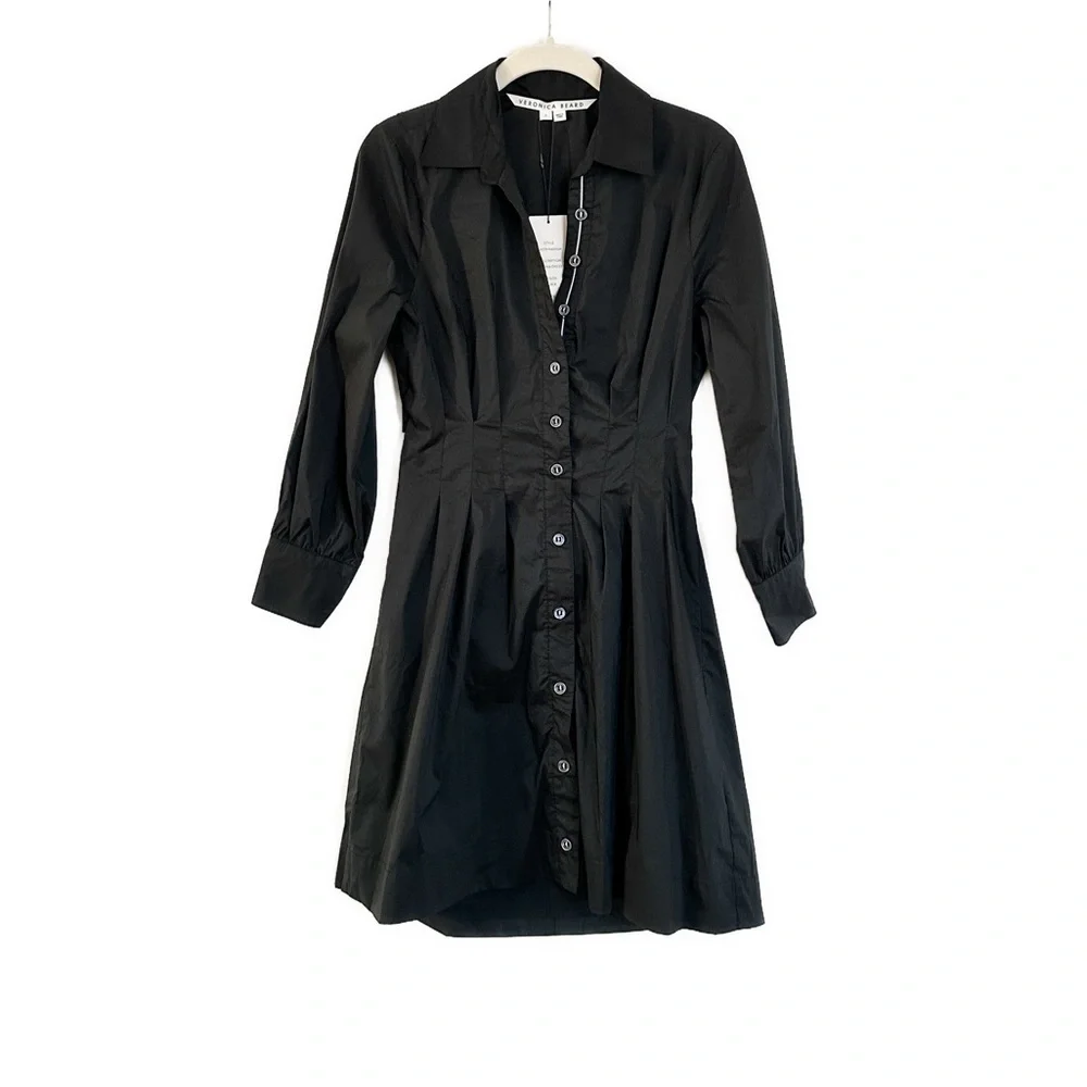 Veronica Beard Polina Button Front Pleated Shirt Dress Size 2 NWT - Picture 6 of 7